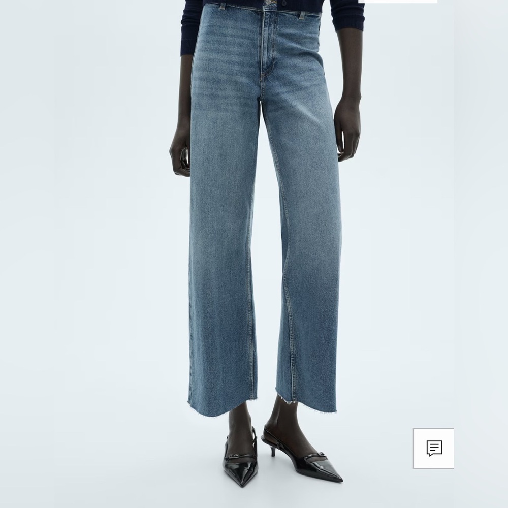 Mango blue high rise wide leg Jean